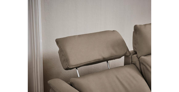 TRAPEZSOFA in Mikrofaser Taupe  - Taupe/Schwarz, KONVENTIONELL, Textil/Metall (221/103/95cm) - Dieter Knoll