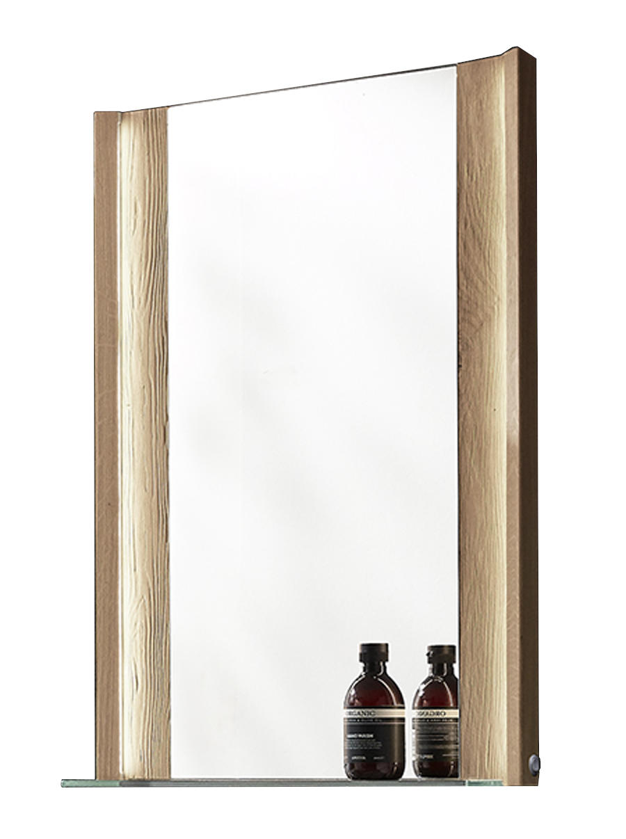 BADEZIMMERSPIEGEL 62/76,8/14,1 cm  - Eichefarben, MODERN, Holz (62/76,8/14,1cm) - Valdera