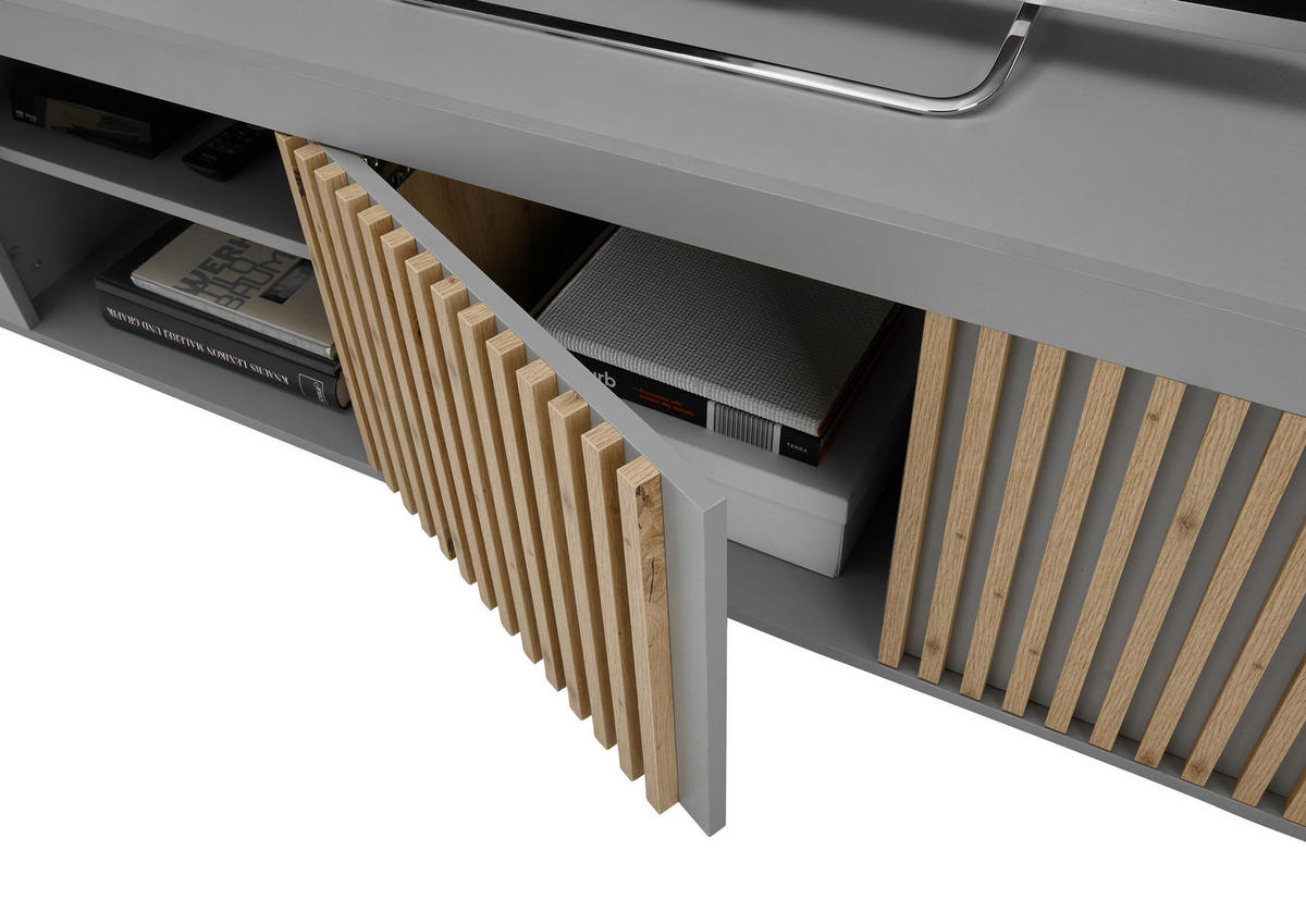LOWBOARD  in 150/43/40 cm  - Eiche Artisan/Grau, Design, Holzwerkstoff (150/43/40cm) - Livetastic