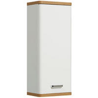 VISEĆI ORMAR  bela, boja hrasta  - boja hroma/boja hrasta, Konvencionalno, staklo/pločasti materijal (30/70/20cm) - Xora