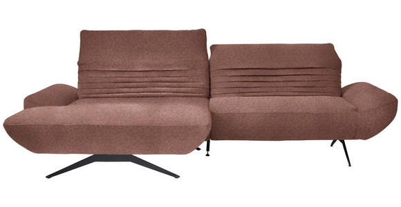 ECKSOFA  in Chenille Rotbraun  170-195/280 cm  - Rotbraun/Schwarz, Design, Textil/Metall (170-195/280cm) - Dieter Knoll