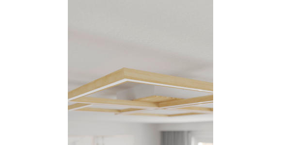 LED-DECKENLEUCHTE 75,5/75,5/5 cm   - Weiß, LIFESTYLE, Holz/Metall (75,5/75,5/5cm) - Novel