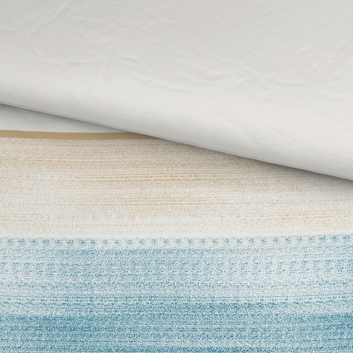 POSTELJINA TANJA 140/200 cm saten plava, bela, bež  - bela/bež, Konvencionalno, tekstil (140/200cm) - Novel