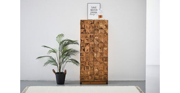 BARSCHRANK Tanne massiv Naturfarben  - Goldfarben/Naturfarben, LIFESTYLE, Holz/Metall (64,5/146,5/45cm) - Landscape