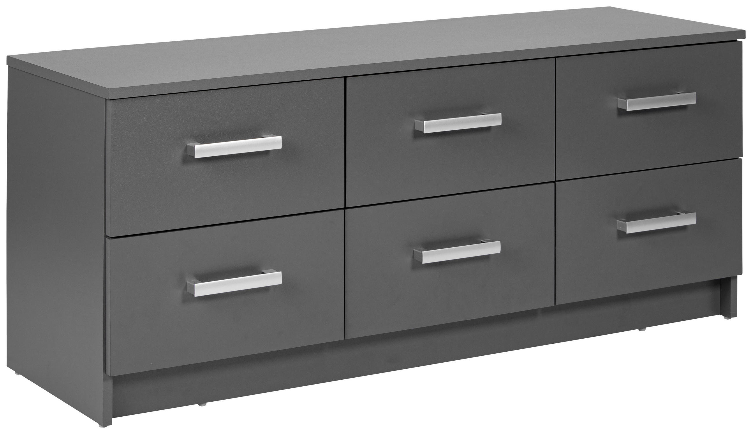 BYRÅ  - grafitfärgad/silver, Basics, metall/trämaterial (121,80/40/50,8cm) - MID.YOU