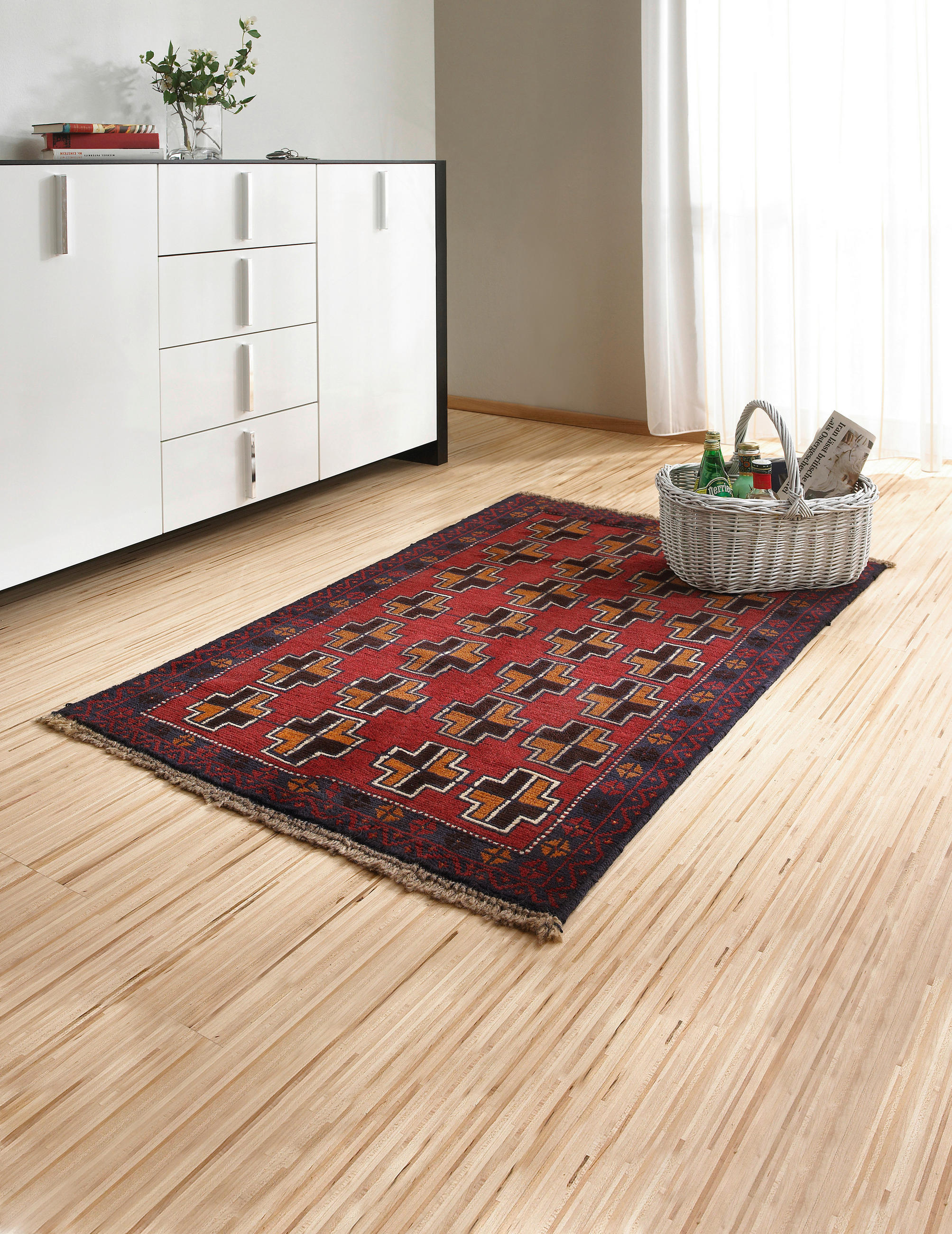 ORIENTALISK MATTA 95/135 cm Belutsch Afghan -Best-  - röd, Lifestyle (95/135cm) - Cazaris