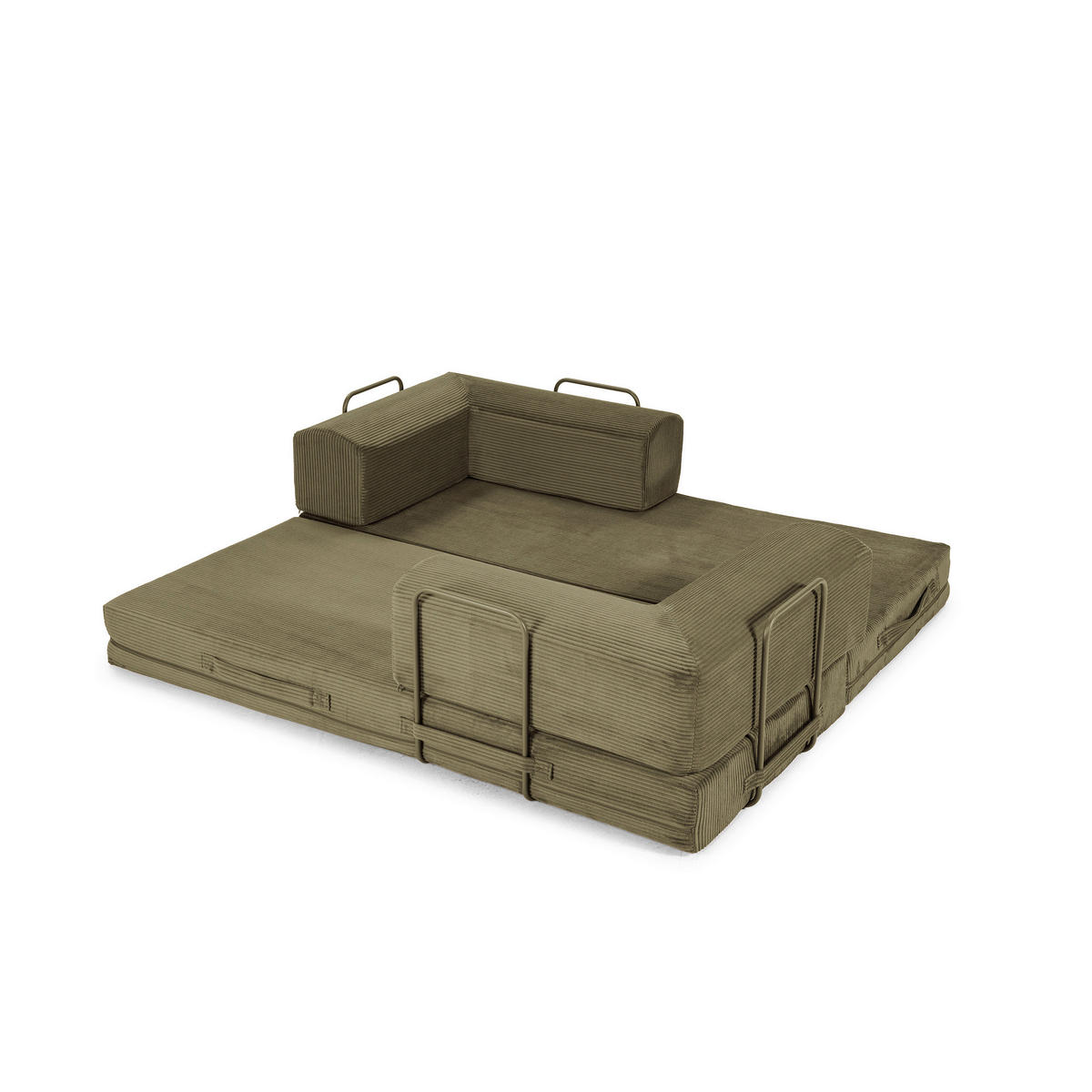 SCHLAFSOFA Cord Grün  - Grün, MODERN, Textil (200/70/90cm) - Livetastic