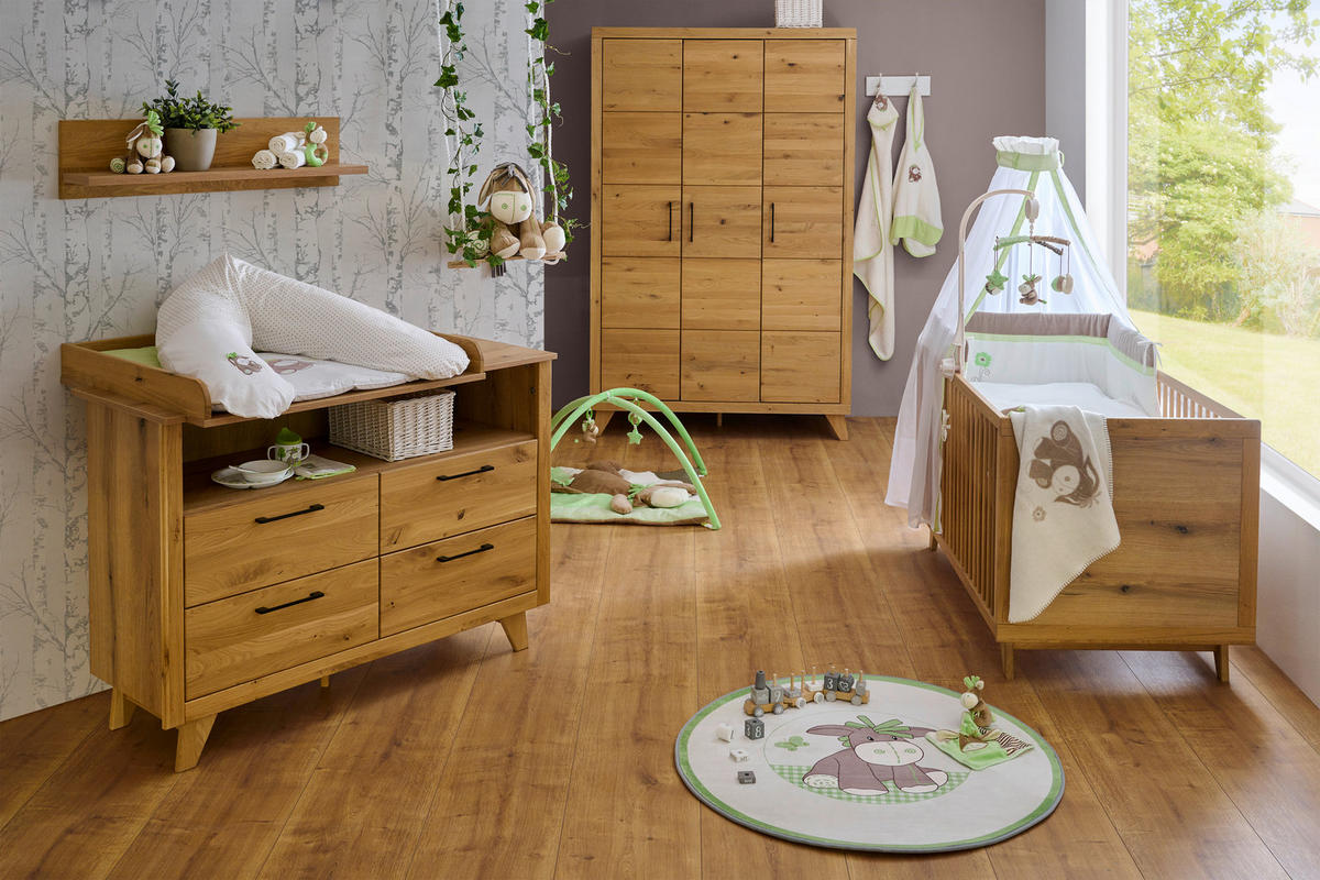 GITTERBETT Berta  - Eichefarben, Natur, Holz/Holzwerkstoff (78/80/148cm) - Jimmylee