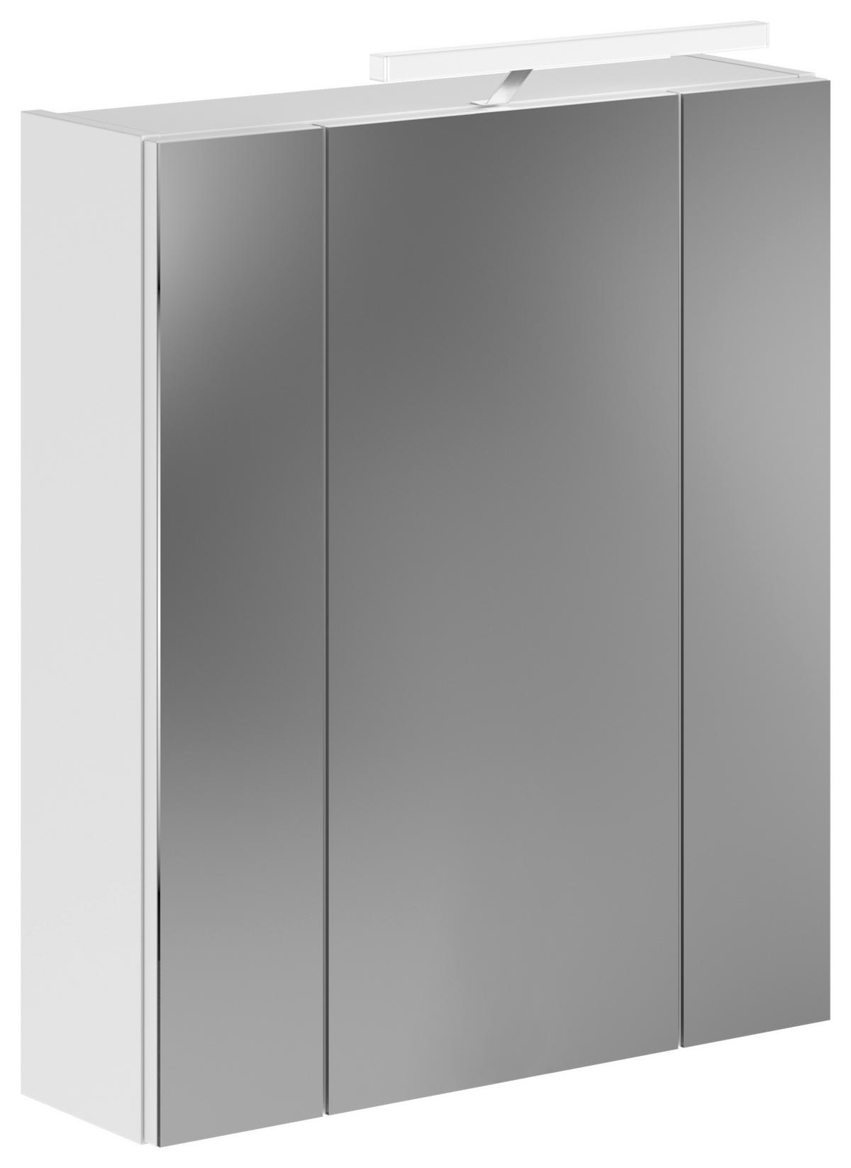 BADEZIMMER 2-teilig  in  - Weiß Hochglanz/Silberfarben, MODERN, Glas/Holzwerkstoff (60/182/34cm) - MID.YOU