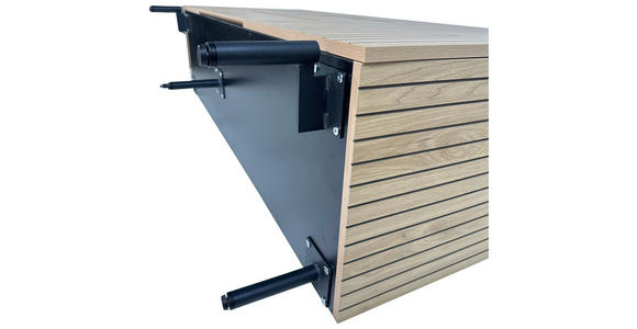 SIDEBOARD LINO in 150/75/40 cm - Eichefarben/Schwarz, Design, Holzwerkstoff/Metall (150/75/40cm) - Xora