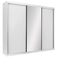 SCHIEBETÜRENSCHRANK 250/215/59,5 cm 3-türig Weiß  - Schwarz/Weiß, MODERN, Holzwerkstoff/Metall (250/215/59,5cm) - MID.YOU