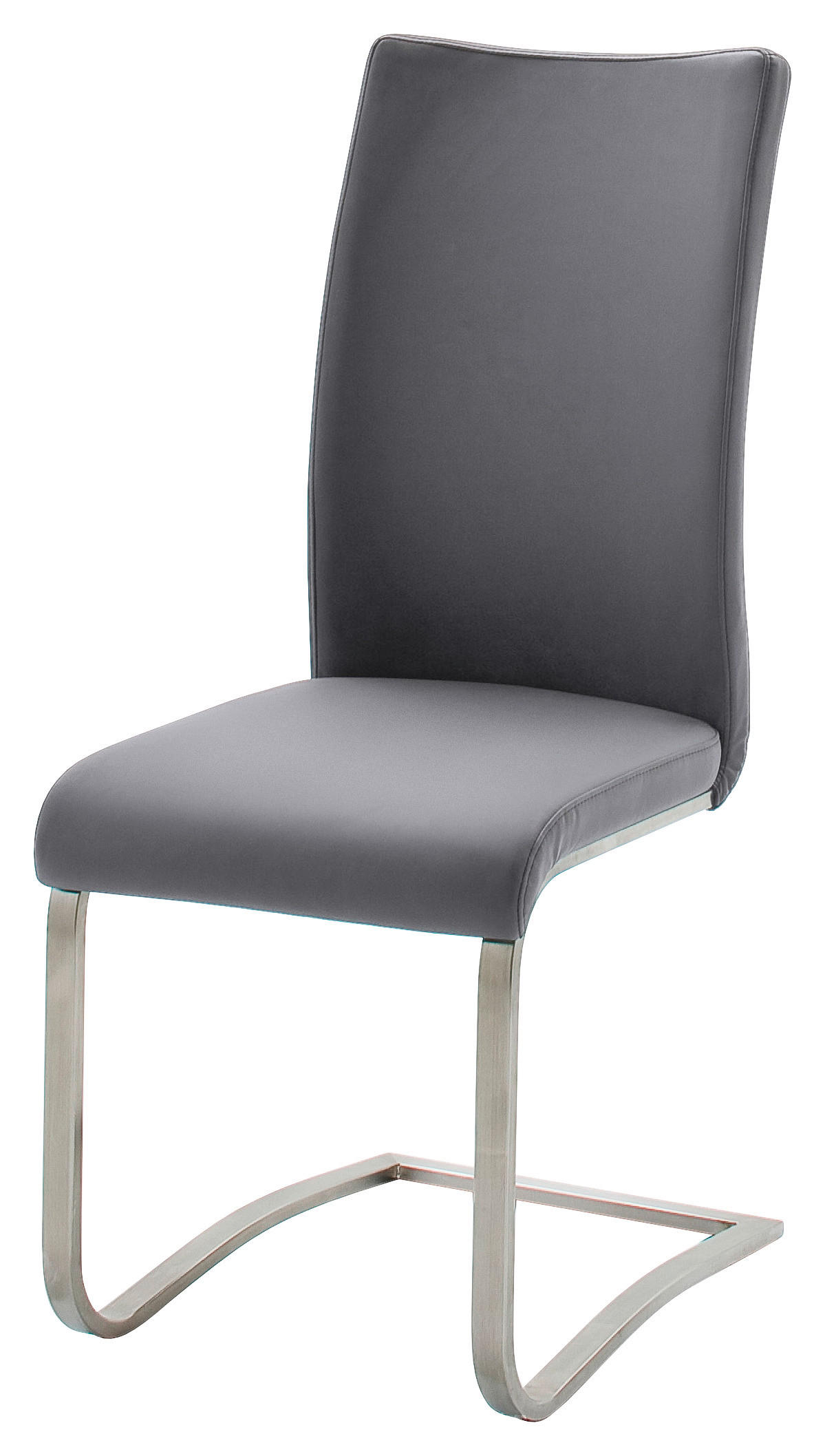SCHWINGSTUHL  in Edelstahl Echtleder  - Edelstahlfarben/Grau, Design, Leder/Metall (43/103/52cm) - Livetastic