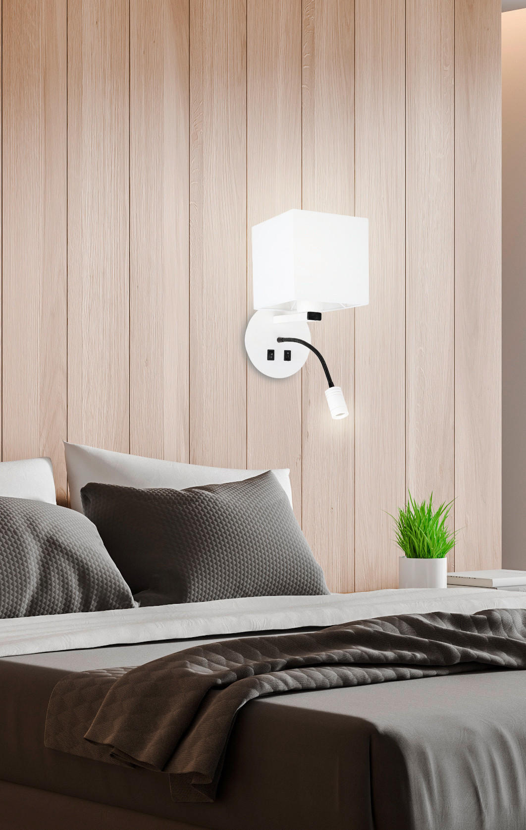 VÄGGLAMPA Magnum 21.5/16/40 cm   - vit, Klassisk, metall (21.5/16/40cm)