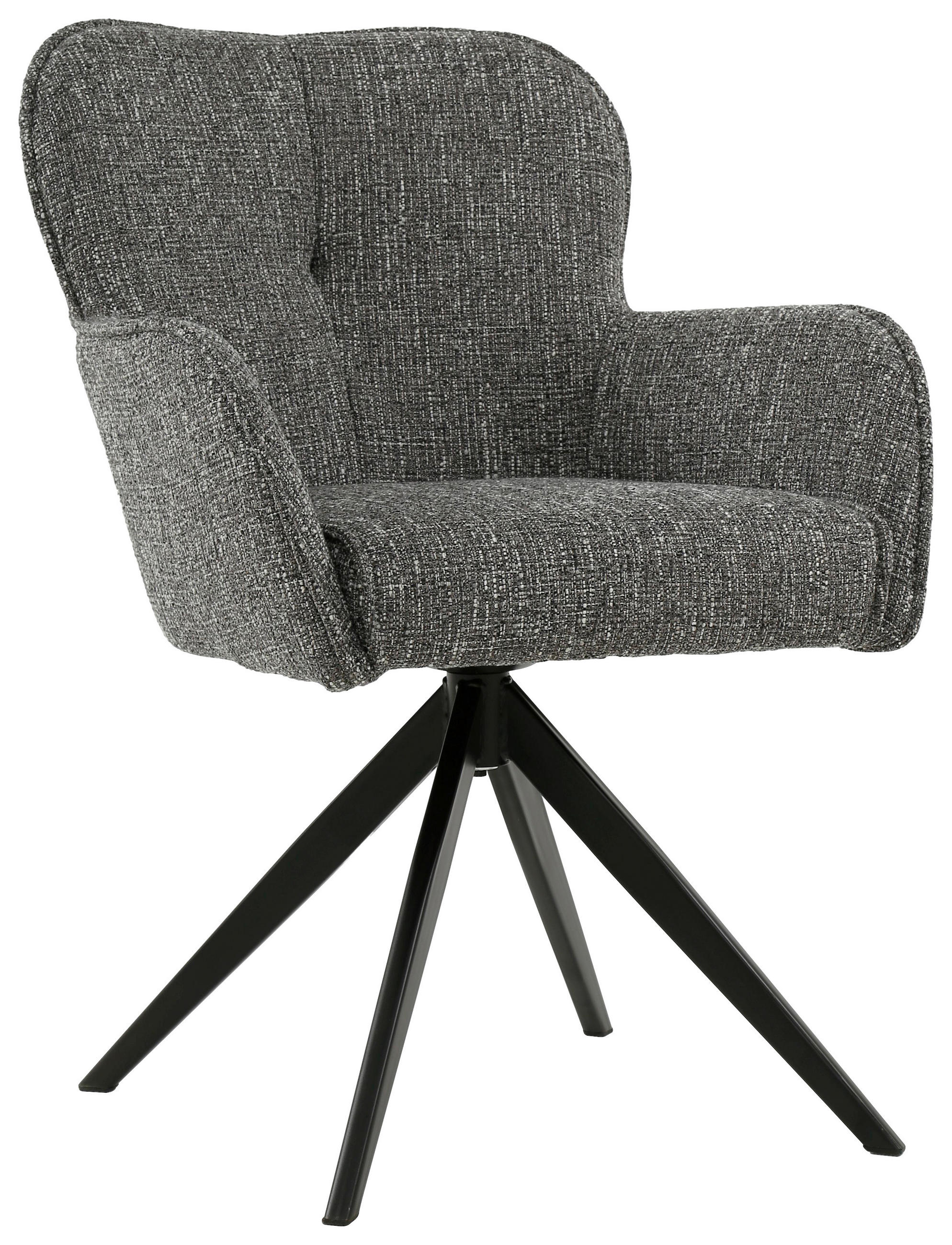 KAROSSZÉK szürke, fekete  - fekete/szürke, Design, textil/fém (62/88/65cm) - Novel