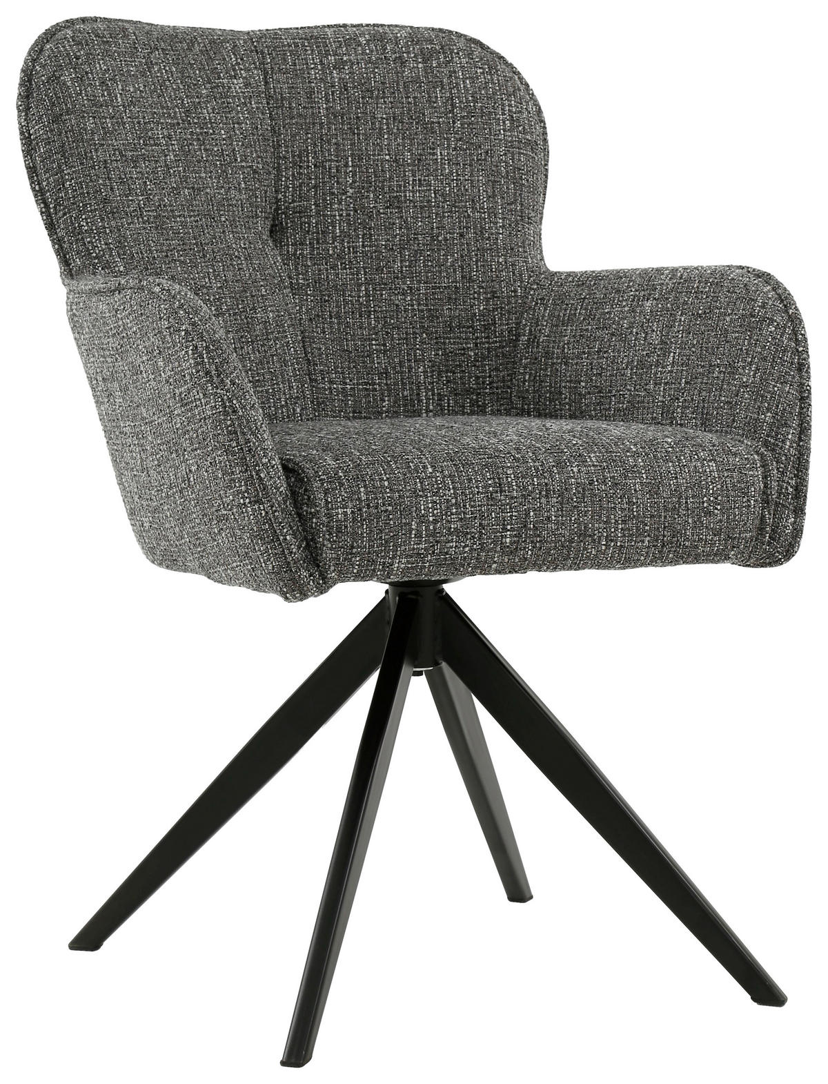 KAROSSZÉK szürke, fekete  - fekete/szürke, Design, textil/fém (62/88/65cm) - Novel