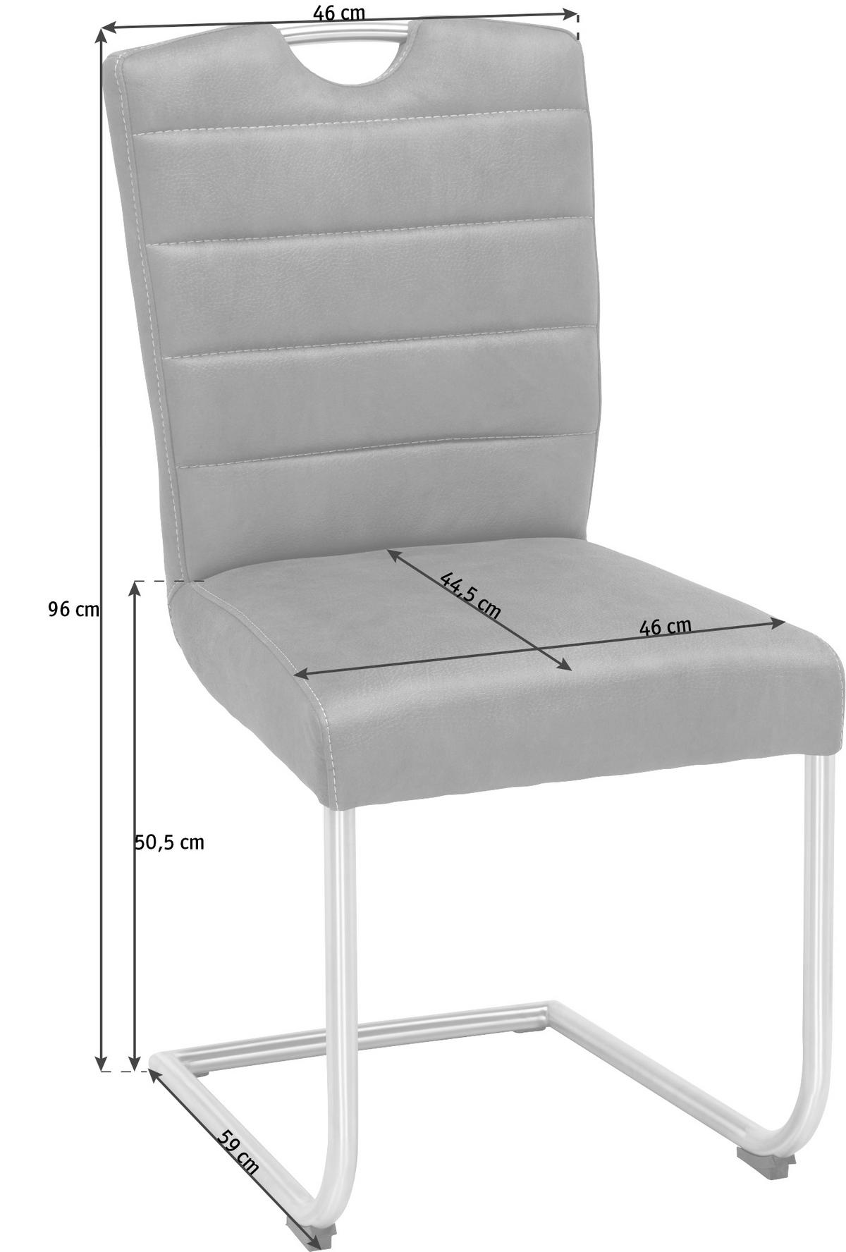 SCAUN BUCATARIE din metal, textil gri  - gri deschis/culoare inox, Design, metal/textil (46/96/59cm) - Novel