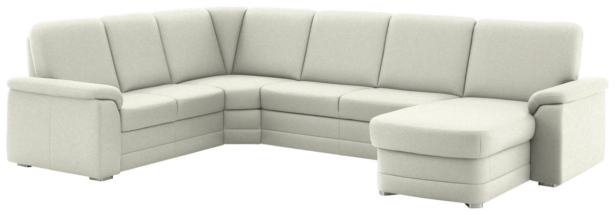 WOHNLANDSCHAFT  in Chenille Creme  - Creme/Alufarben, KONVENTIONELL, Holz/Textil (235/329/160cm) - Beldomo Comfort