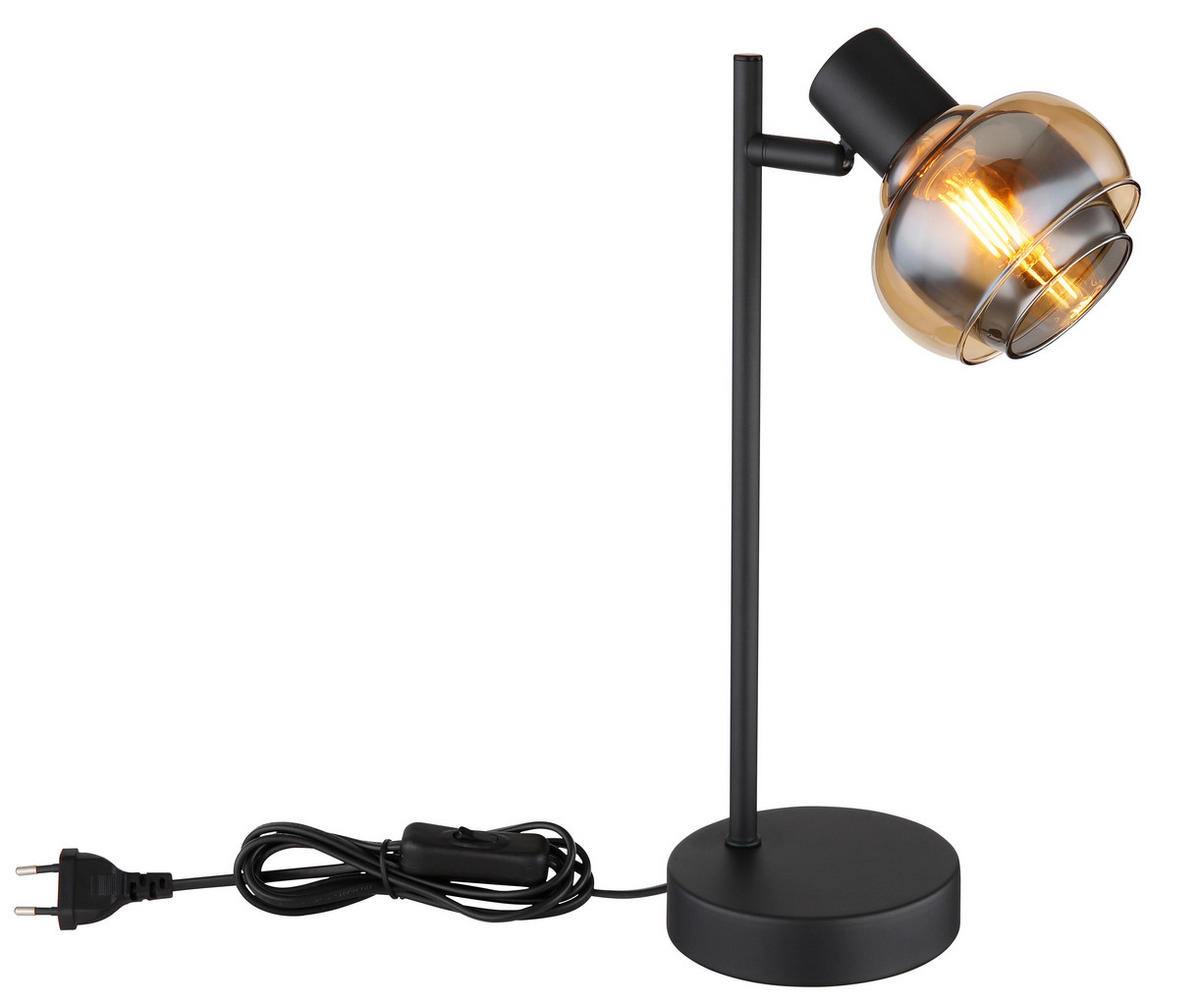 TISCHLEUCHTE 14,5/12/35 cm   - Schwarz, Basics, Glas/Kunststoff (14,5/12/35cm) - Globo