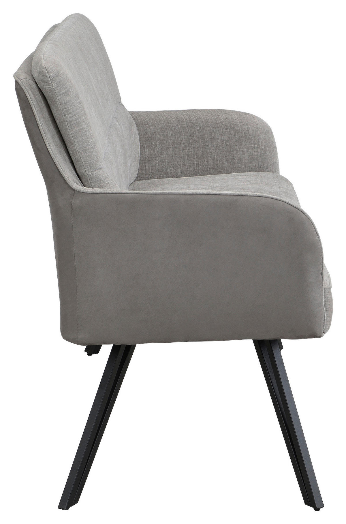 SITZBANK - Hellgrau/Schwarz, MODERN, Textil/Metall (160/94/67cm) - MID.YOU
