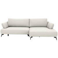 ECKSOFA 284/186 cm COLORADO in Struktur Ecru Rückenkissen, Bettkasten, Schlaffunktion, Rücken echt  284/186 cm  - Ecru/Schwarz, Design, Textil/Metall (284/186cm) - Lomoco