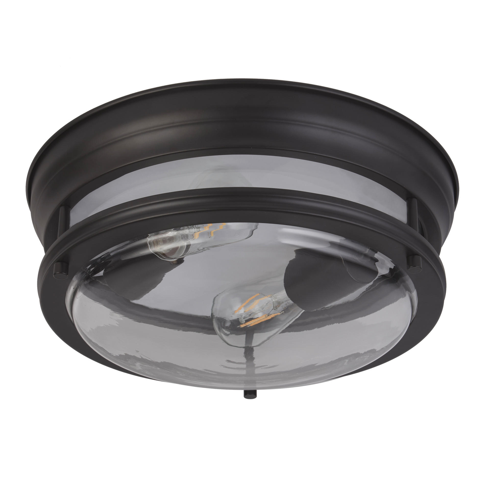 TAKLAMPA FÖR BADRUM Glascow 35/14.5 cm  - klar/svart, Basics, metall/glas (35/14.5cm)