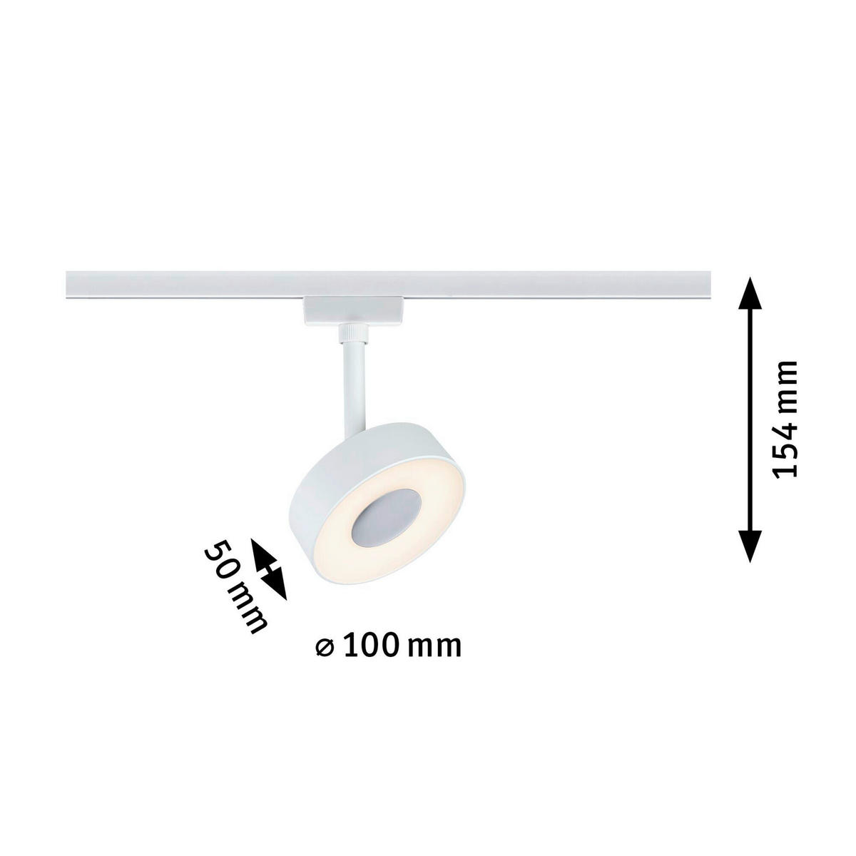 SCHIENENSYSTEM-STRAHLER - Weiß, Basics, Kunststoff/Metall (10/13,5cm) - Paulmann