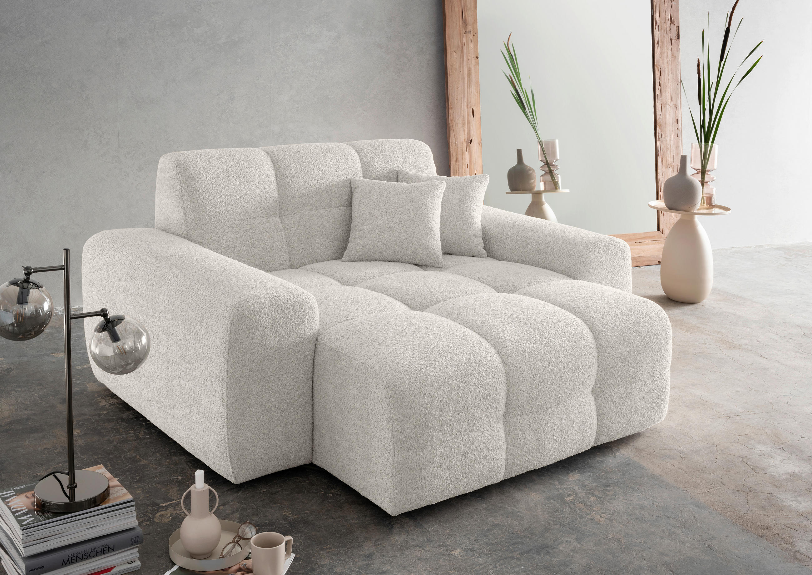 XXL-SESSEL - Schwarz/Weiß, MODERN, Kunststoff/Textil (181/87/155cm) - Livetastic
