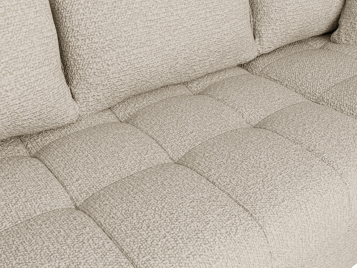 ECKSOFA Beige Struktur, Bouclé  - Beige/Schwarz, Design, Textil (177/276cm) - MID.YOU