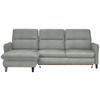 ECKSOFA Silberfarben Chenille  - Silberfarben/Schwarz, KONVENTIONELL, Textil/Metall (190/254cm) - Livetastic