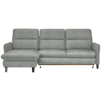 ECKSOFA Silberfarben Chenille  - Silberfarben/Schwarz, KONVENTIONELL, Textil/Metall (190/254cm) - Livetastic
