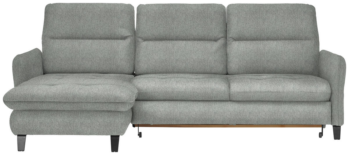 ECKSOFA Silberfarben Chenille  - Silberfarben/Schwarz, KONVENTIONELL, Textil/Metall (190/254cm) - Livetastic