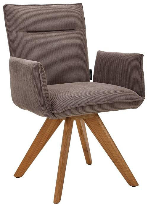 ARMLEHNSTUHL  in Cord  - Taupe/Wildeiche, Design, Holz/Textil (59/87/62cm) - Johann Jakob