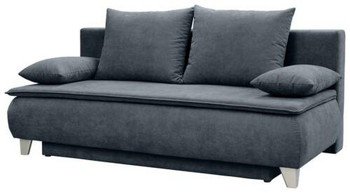 BOXSPRINGSOFA Flachgewebe Anthrazit  - Anthrazit/Silberfarben, MODERN, Holz/Textil (208/100/106cm) - MID.YOU
