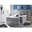BOXSPRINGBETT 140/200 cm  in Hellgrau  - Hellgrau/Schwarz, Design, Kunststoff/Textil (140/200cm) - Xora