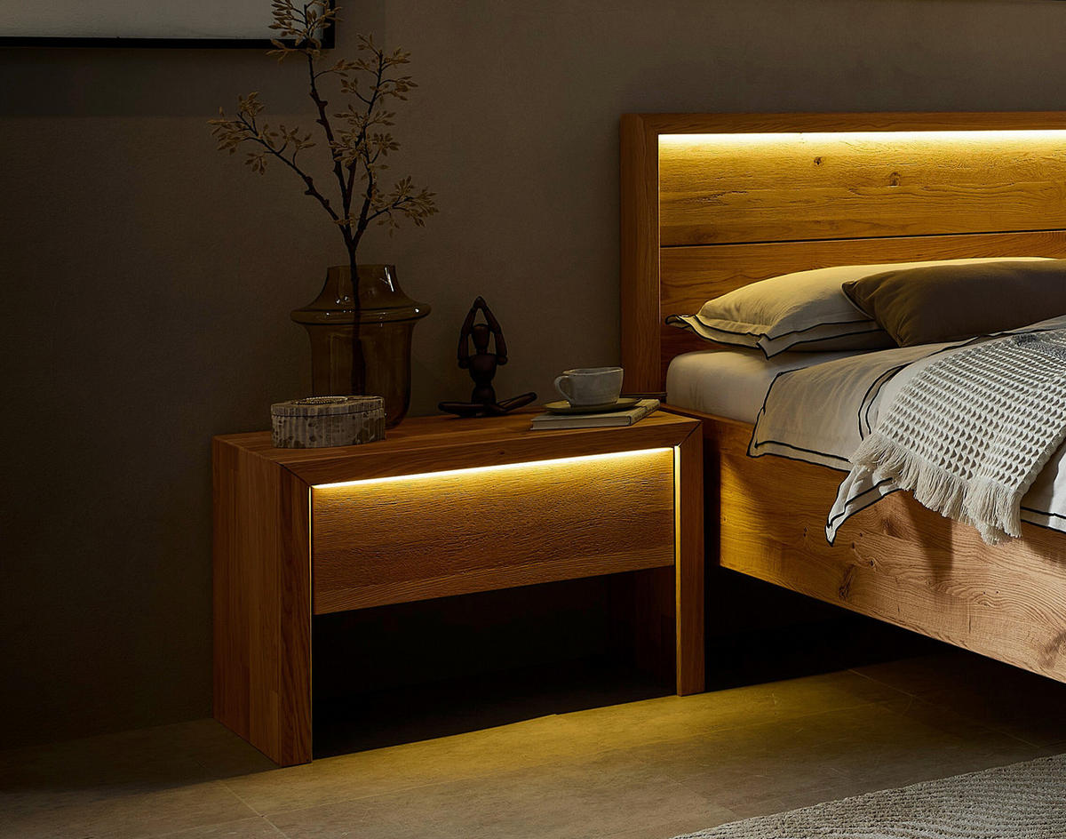 NACHTSCHRANK 60/46/41 cm Wildeiche vollmassiv  - Wildeiche/Naturfarben, MODERN, Holz (60/46/41cm) - MID.YOU