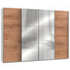 SCHWEBETÜRENSCHRANK in Eichefarben, Weiss  - Chromfarben/Weiss, Modern, Holzwerkstoff (300/216/65cm) - MID.YOU