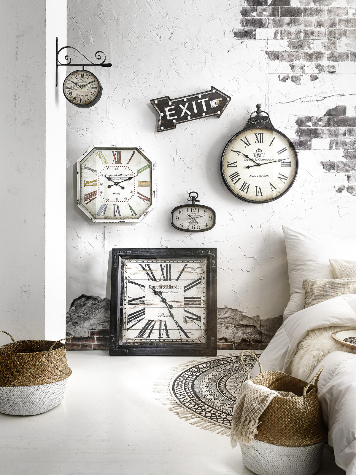 WANDUHR  Schwarz  - Schwarz, Basics, Glas/Holz (80/80cm) - Ambia Home