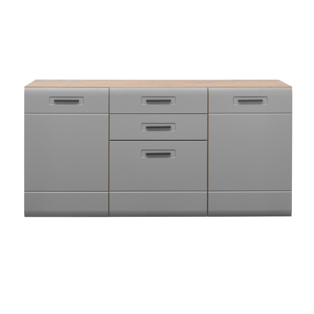 Sideboard Soft-close B: 163,2 Cm Auris, Basalt/eiche Dekor
