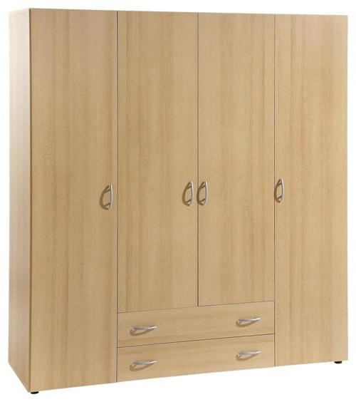 DREHTÜRENSCHRANK 4-türig Buchefarben  - Eichefarben/Buchefarben, KONVENTIONELL, Holzwerkstoff/Kunststoff (161/176/53cm) - P & B