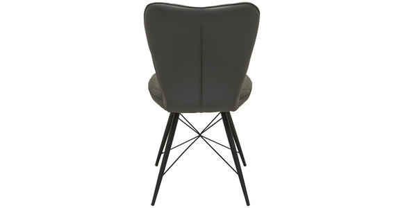 STUHL in Metall, Textil Grau, Schwarz - Schwarz/Grau, Design, Textil/Metall (49/90/61cm) - Hom`in