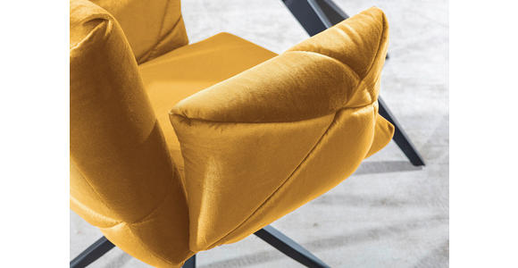 ARMLEHNSTUHL   Velours  - Gelb/Schwarz, Design, Textil/Metall (68/88/66cm) - Landscape