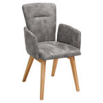 ARMLEHNSTUHL in Holz, Textil Grau  - Grau, KONVENTIONELL, Holz/Textil (57/91/66cm) - Dieter Knoll
