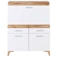 SEKRETÄR  Kabeldurchlass, Stauraum  - Eichefarben/Alufarben, Trend, Holzwerkstoff/Kunststoff (98/124/39,6cm) - Carryhome
