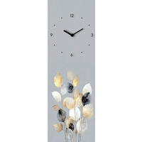 WANDUHR Time For Leaves I Multicolor, Weiß 20/60/3.1 cm  - Multicolor/Weiß, Basics, Glas (20/60/3.1cm) - Euroart