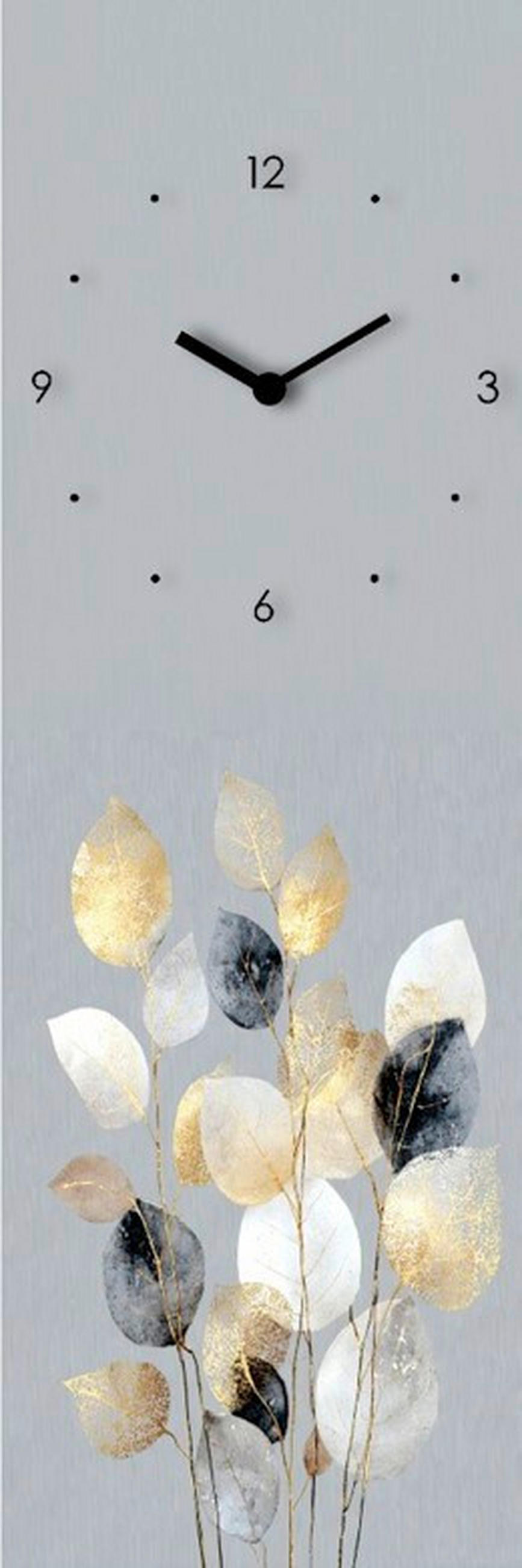 WANDUHR Time For Leaves I Multicolor, Weiß 20/60/3.1 cm  - Multicolor/Weiß, Basics, Glas (20/60/3.1cm) - Euroart