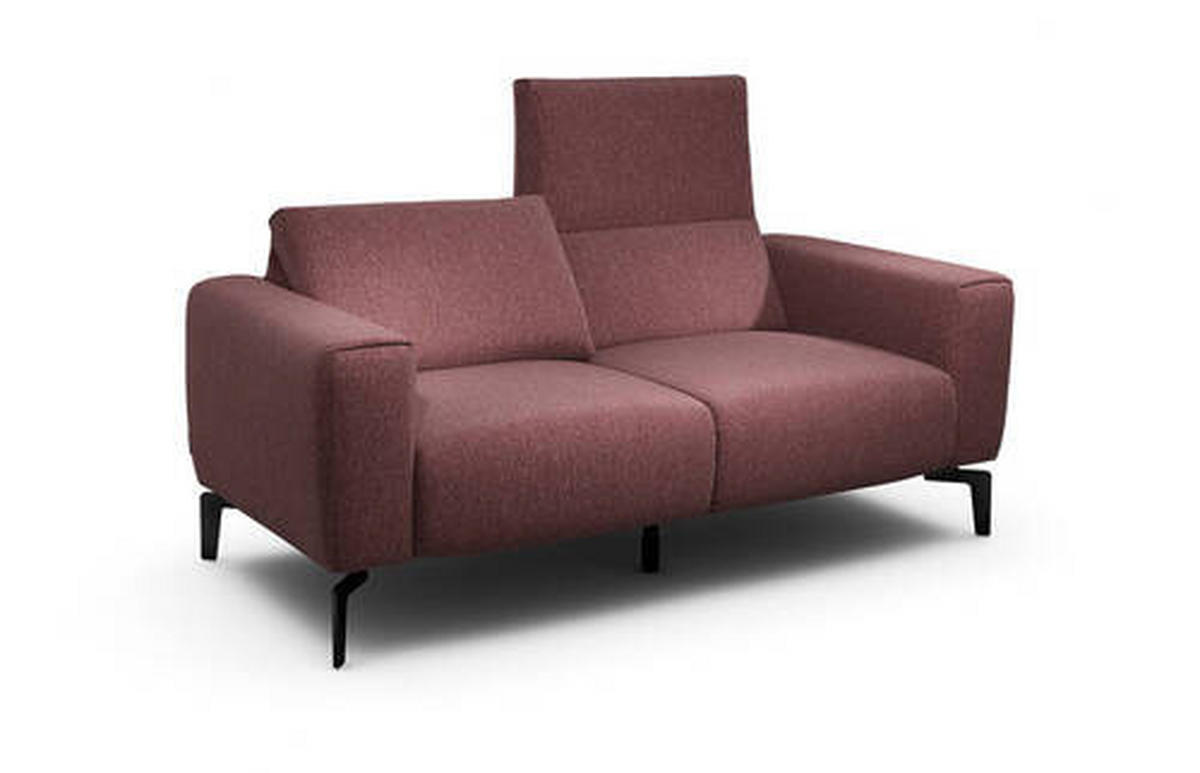 2-SITZER-SOFA in Chenille Rot  - Rot/Schwarz, Design, Textil/Metall (180/86/86-94cm) - SENSOO