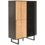 VITRINE  in furniert Eiche Schwarz, Eichefarben - Eichefarben/Schwarz, Trend, Glas/Holz (91,5/136/40cm) - Xora