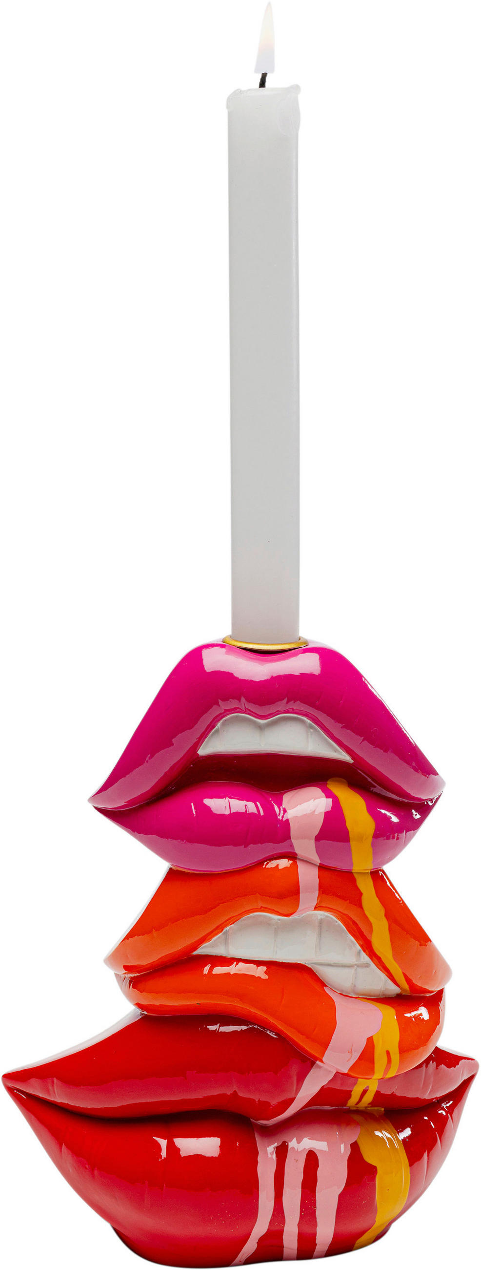 KERZENHALTER - Pink/Rot, Design, Kunststoff (17/21/7cm) - Kare-Design