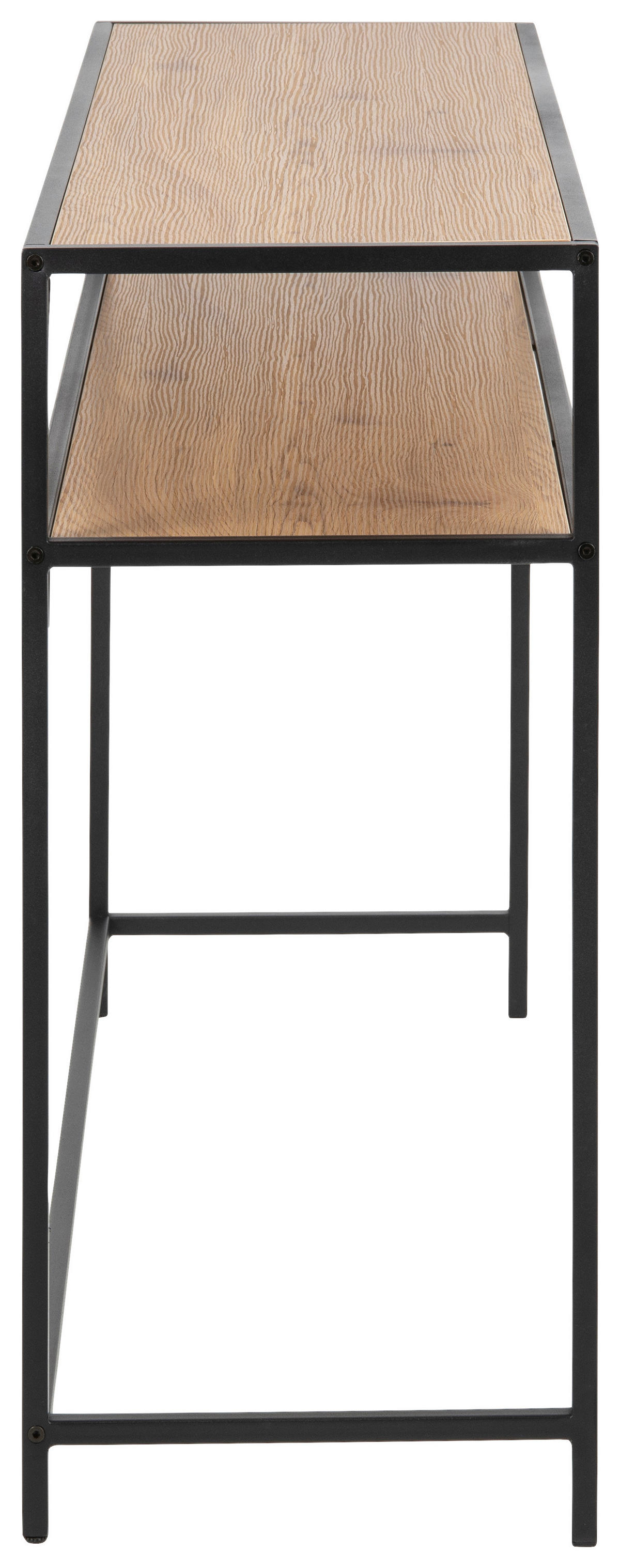 KONSOLENTISCH Schwarz, Wildeiche  - Wildeiche/Schwarz, Trend, Holzwerkstoff/Metall (120/35/79cm)