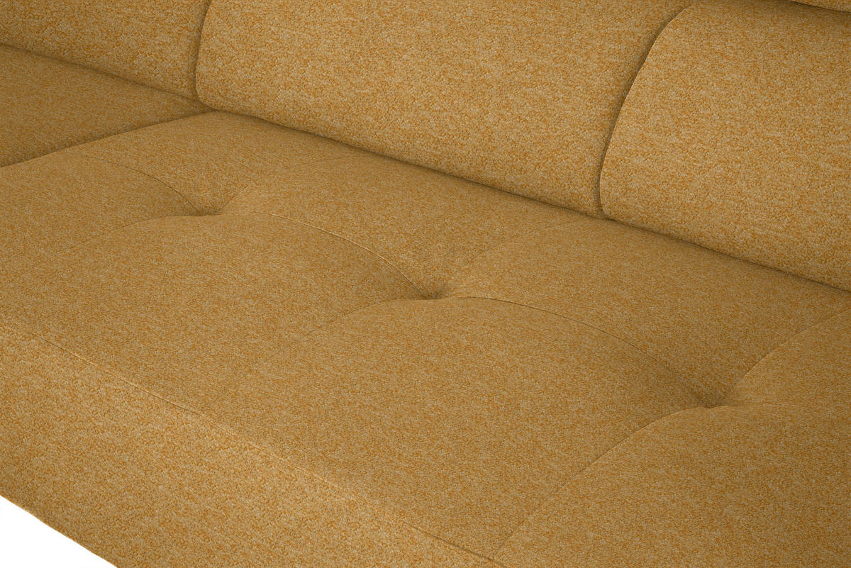 ECKSOFA in Chenille Currygelb  205/280 cm  - Currygelb/Schwarz, Design, Textil/Metall (205/280cm) - Xora